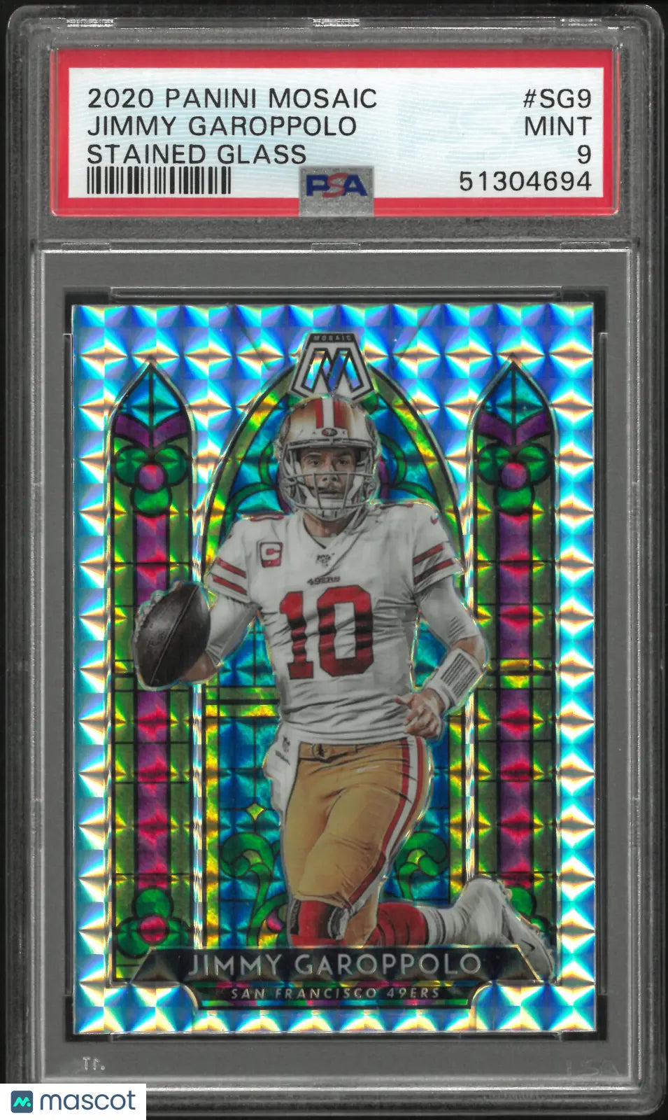 2020 Panini Mosaic Stained Glass Jimmy Garoppolo PSA 9 