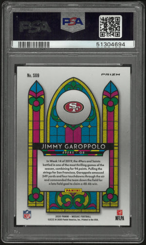 2020 Panini Mosaic Stained Glass Jimmy Garoppolo PSA 9 