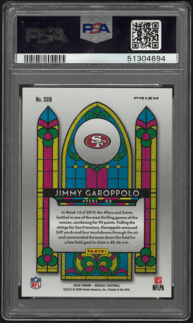 2020 Panini Mosaic Stained Glass Jimmy Garoppolo PSA 9 