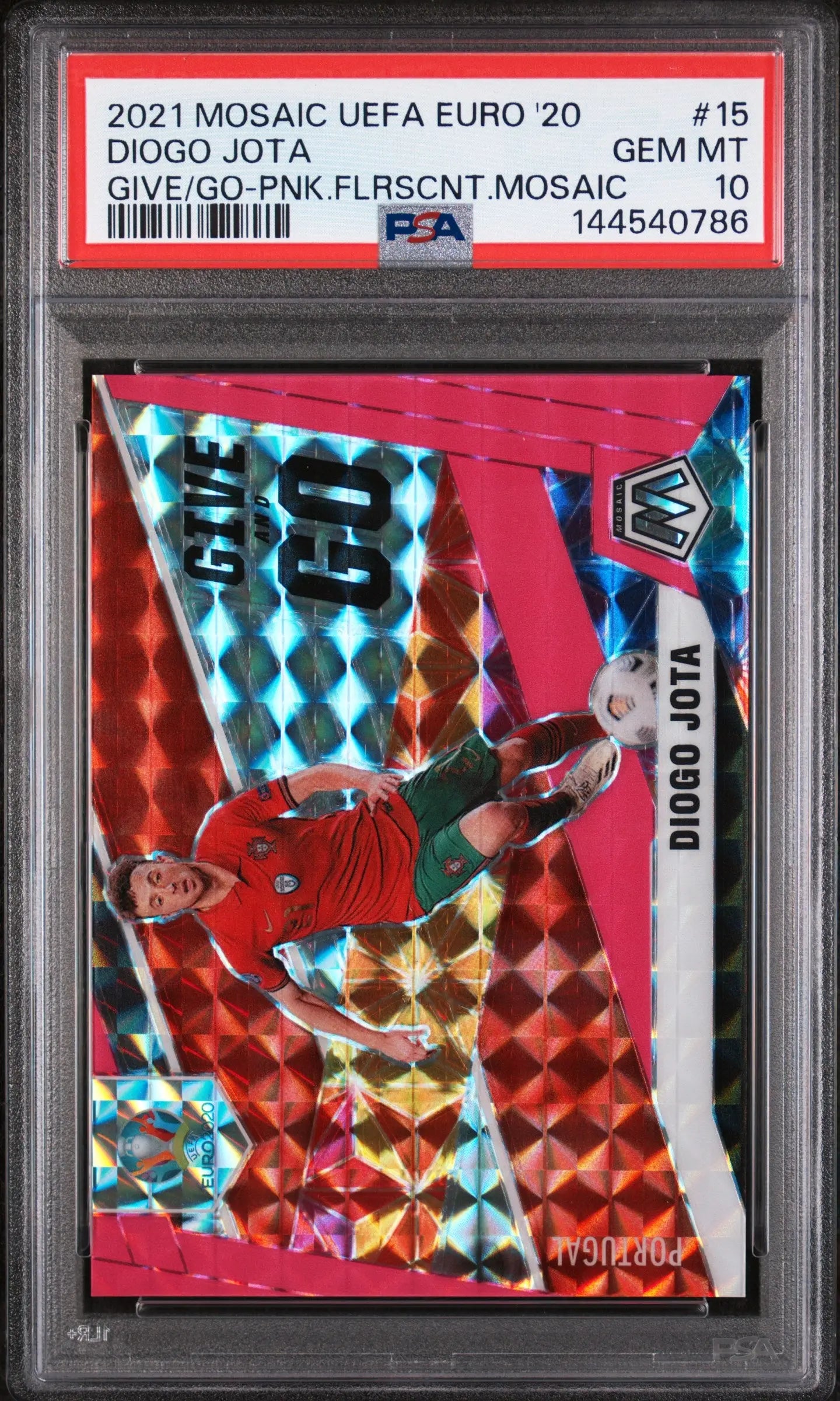 2020 Panini Mosaic UEFA Euro Pink Give And Go Diogo Jota /10 PSA 10 