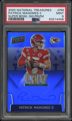 2020 Panini National Treasures SB Autograph Patrick Mahomes II Prizm PSA 9 