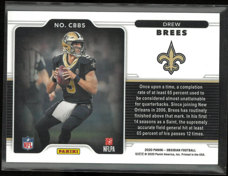 2020 Panini Obsidian Drew Brees Obsidian Color Blast 