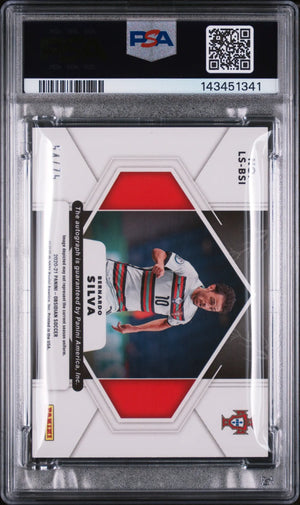 2020 Panini Obsidian Lightning Strike Purple Auto Bernardo Silva /75 PSA 8 