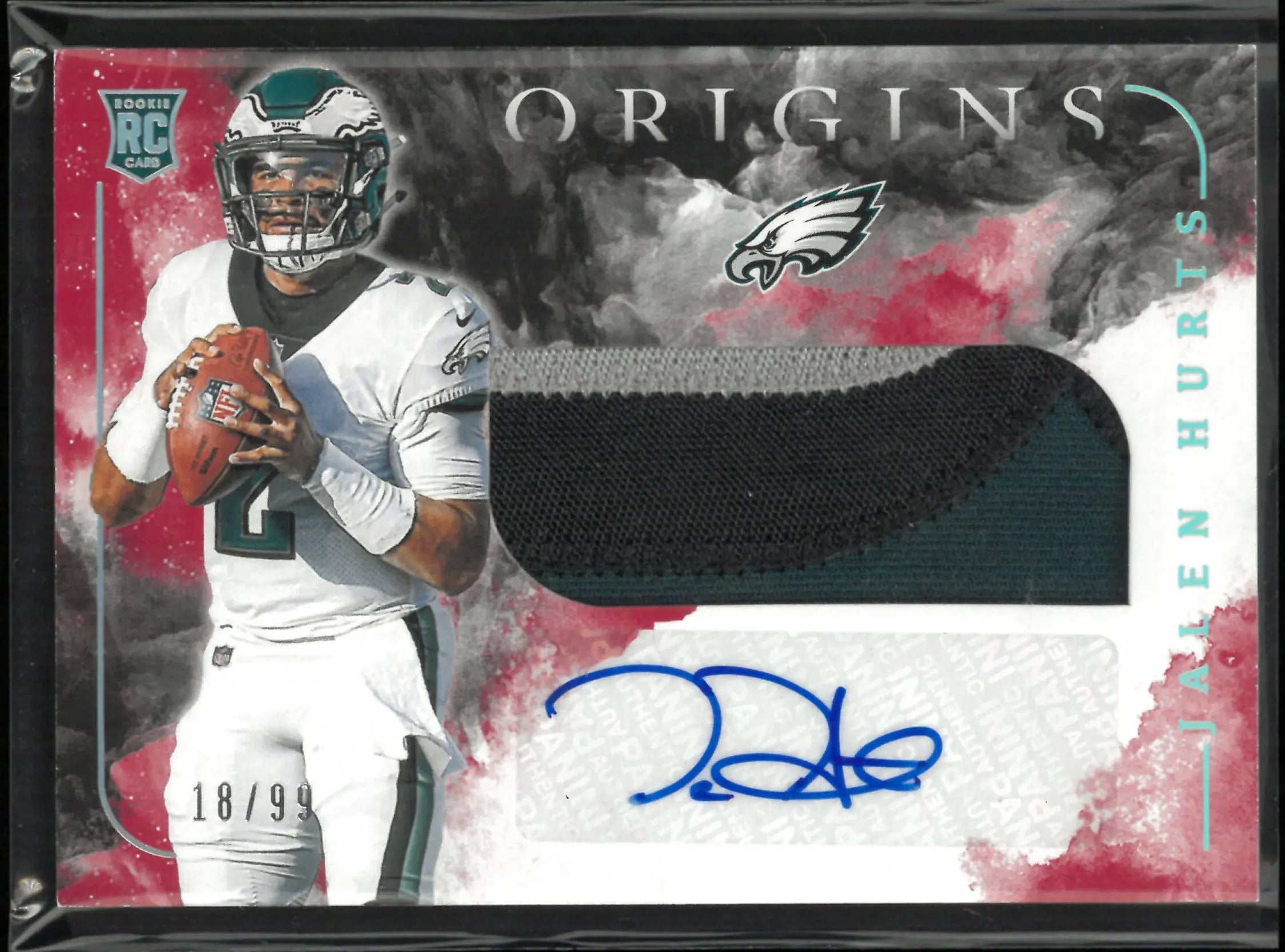 2020 Panini Origins Jalen Hurts Rookie Patch Autograph Auto RC /99 