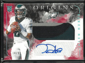 2020 Panini Origins Jalen Hurts Rookie Patch Autograph Auto RC /99 