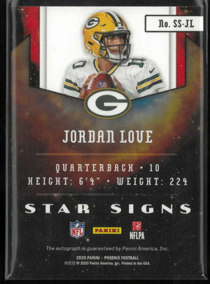 2020 Panini Phoenix Football Star Signs Autograph Jordan Love Auto 