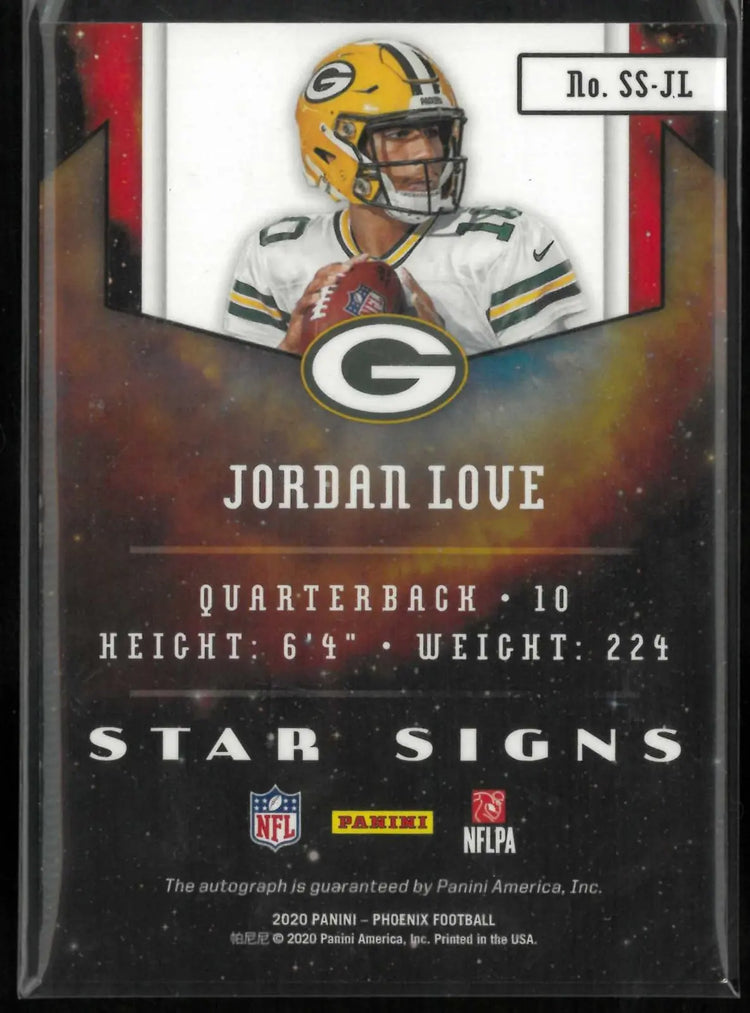 2020 Panini Phoenix Football Star Signs Autograph Jordan Love Auto 