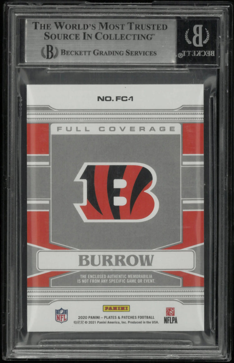 2020 Panini Plates and Patches Full Coverage Patches Orange Joe Burrow /50 BGS 9 