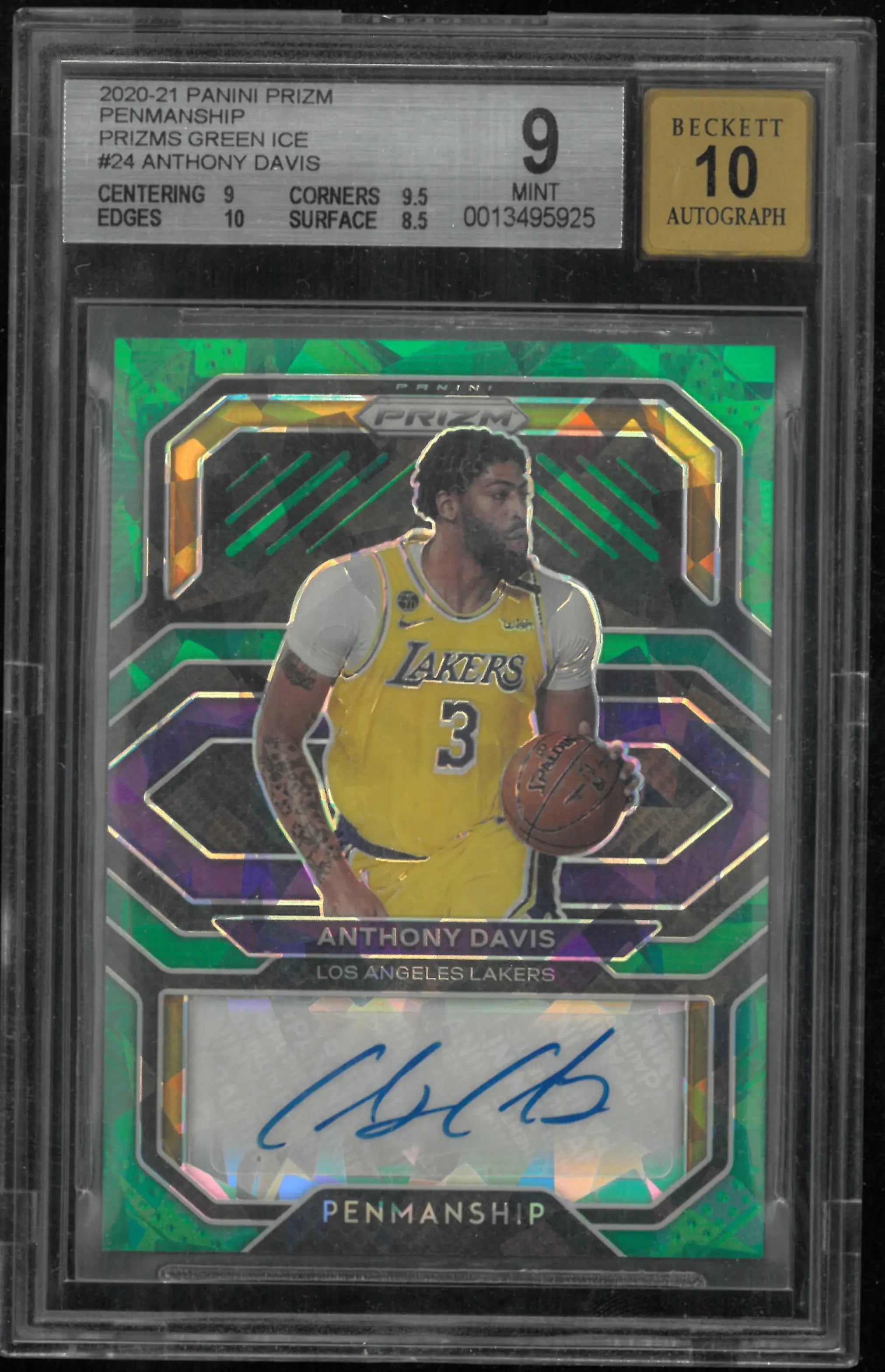 2020 Panini Prizm Anthony Davis #24 BGS 9 Auto 10 /16 