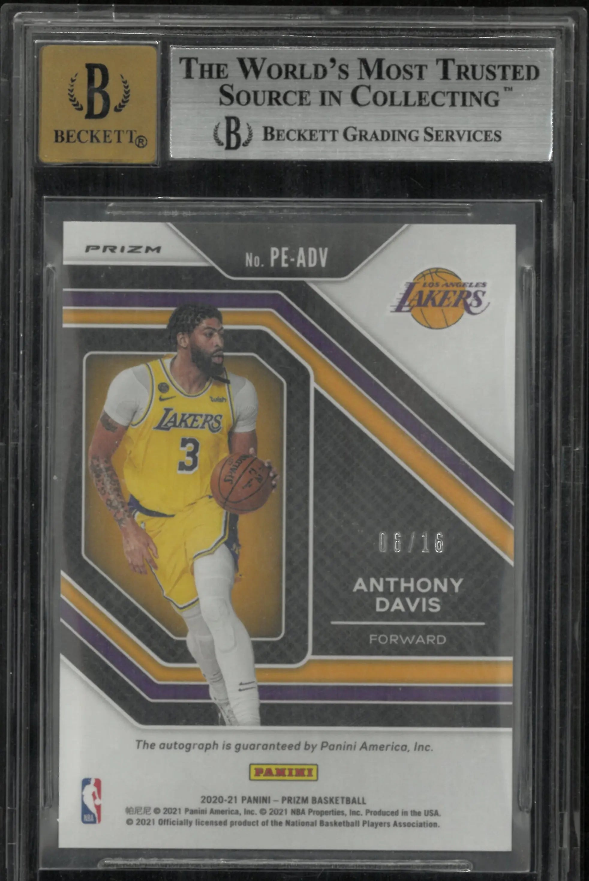 2020 Panini Prizm Anthony Davis #24 BGS 9 Auto 10 /16 