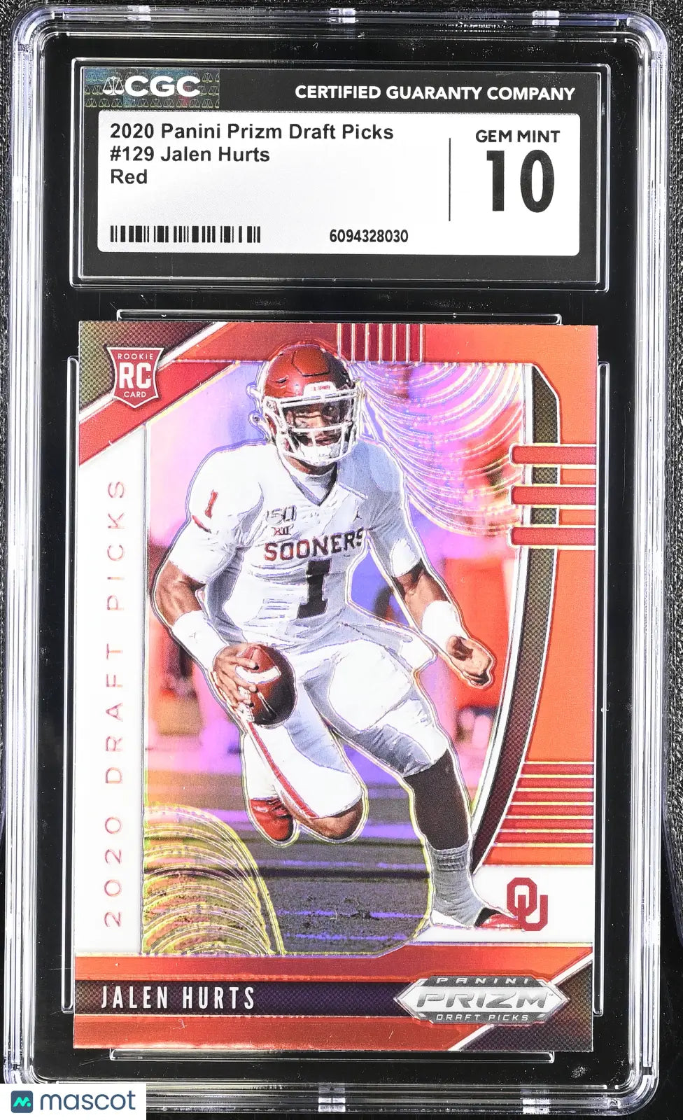 2020 Panini Prizm Draft Picks Jalen Hurts #129 Red CGC 10 