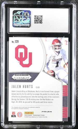 2020 Panini Prizm Draft Picks Jalen Hurts #129 Red CGC 10 