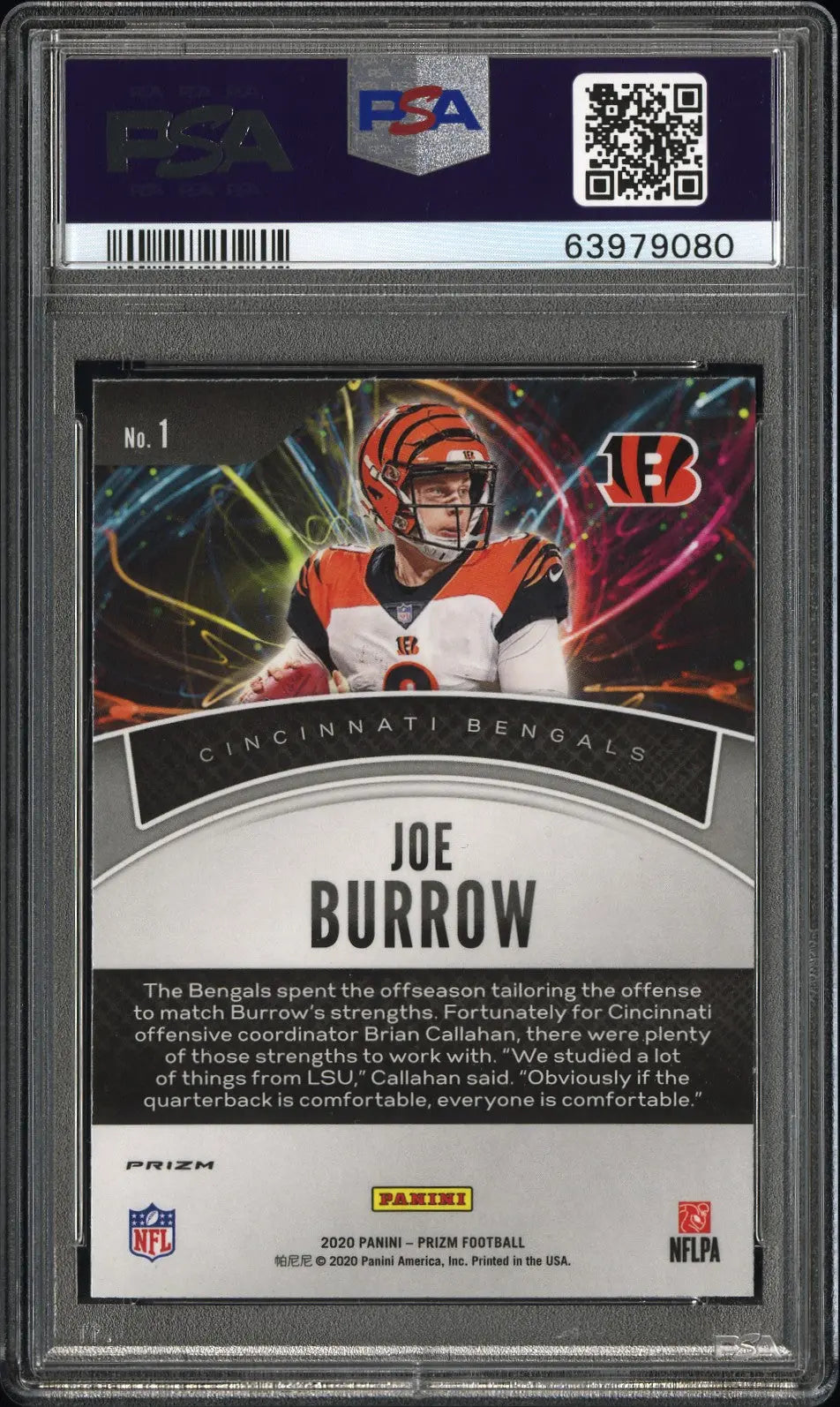 2020 Panini Prizm Football Illumination Joe Burrow RC Rookie PSA 10 