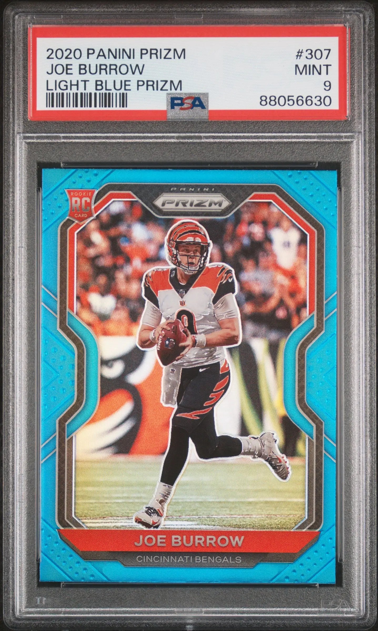 2020 Panini Prizm Football Joe Burrow RC Rookie Light Blue PSA 9 