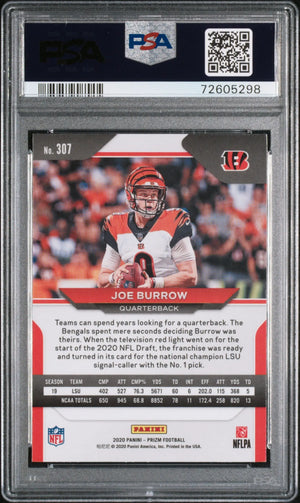 2020 Panini Prizm Football Joe Burrow RC Rookie PSA 10 