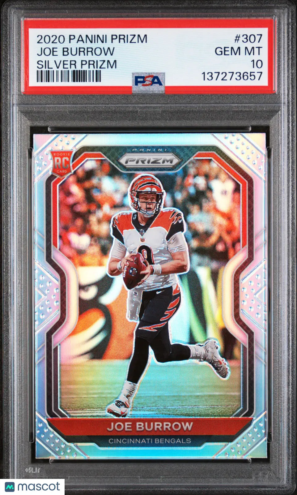 2020 Panini Prizm Joe Burrow #307 Silver RC Rookie PSA 10 
