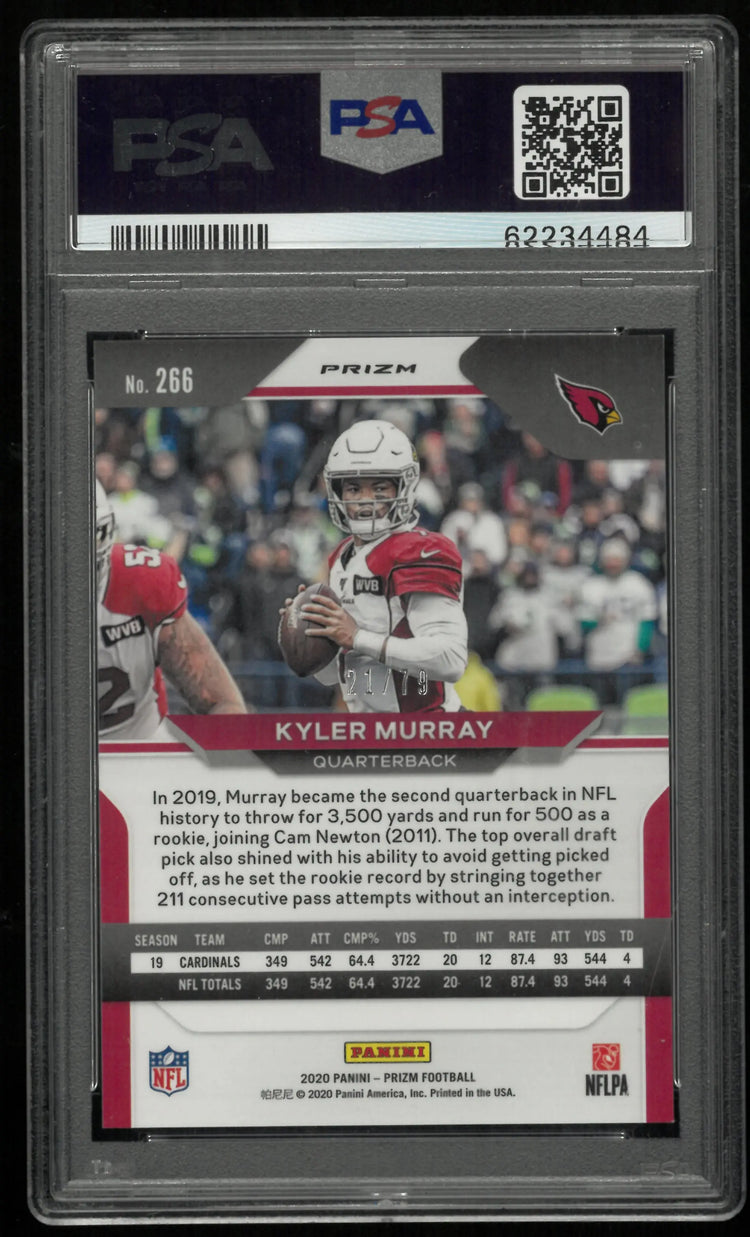 2020 Panini Prizm Kyler Murray No Huddle Blue /79 PSA 10 