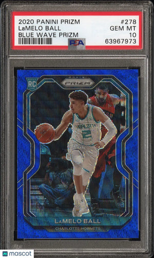 2020 Panini Prizm Lamelo Ball #278 Blue Wave PSA 10 