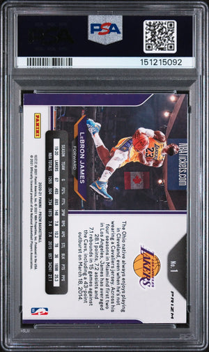 2020 Panini Prizm LeBron James Silver PSA 9 