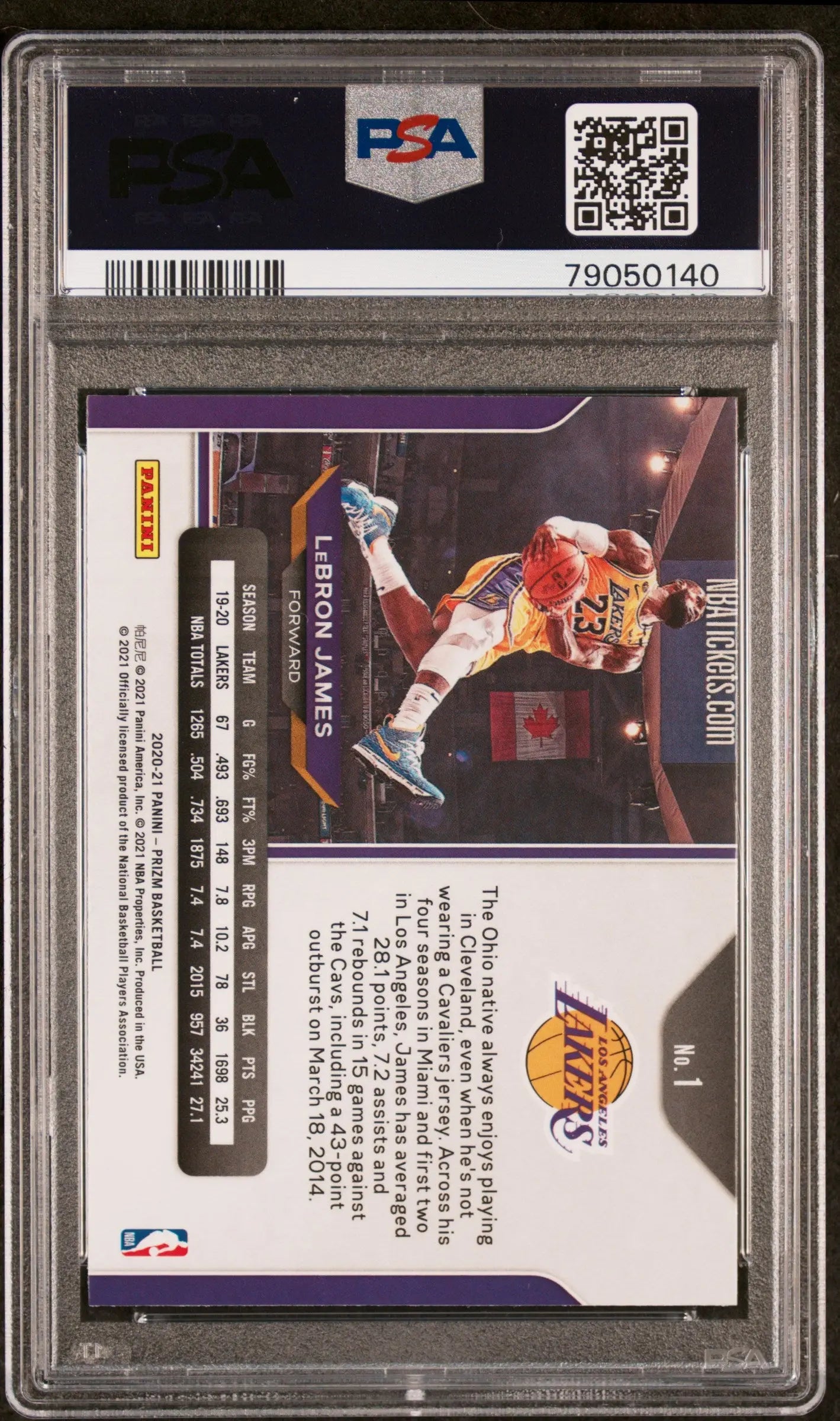 2020 Panini Prizm LeBron James #1 PSA 10 