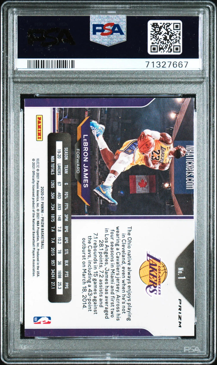 2020 Panini Prizm LeBron James #1 Silver Prizm PSA 10 