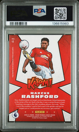 2020 Panini Prizm Premier League Kaboom! Marcus Rashford #12 PSA 8 