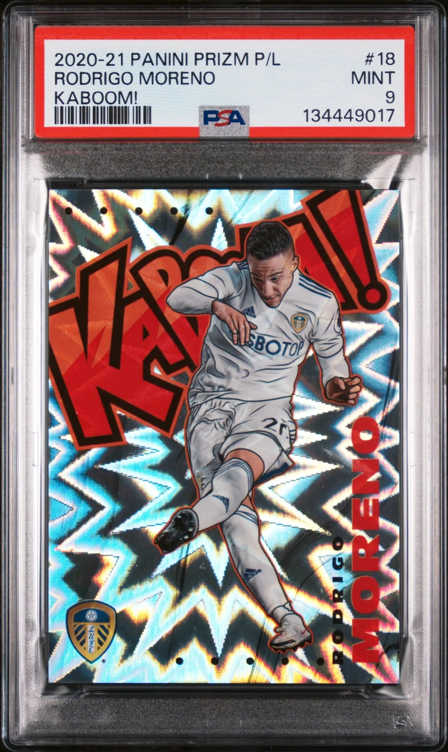 2020 Panini Prizm Premier League Kaboom! Rodrigo Moreno PSA 9 