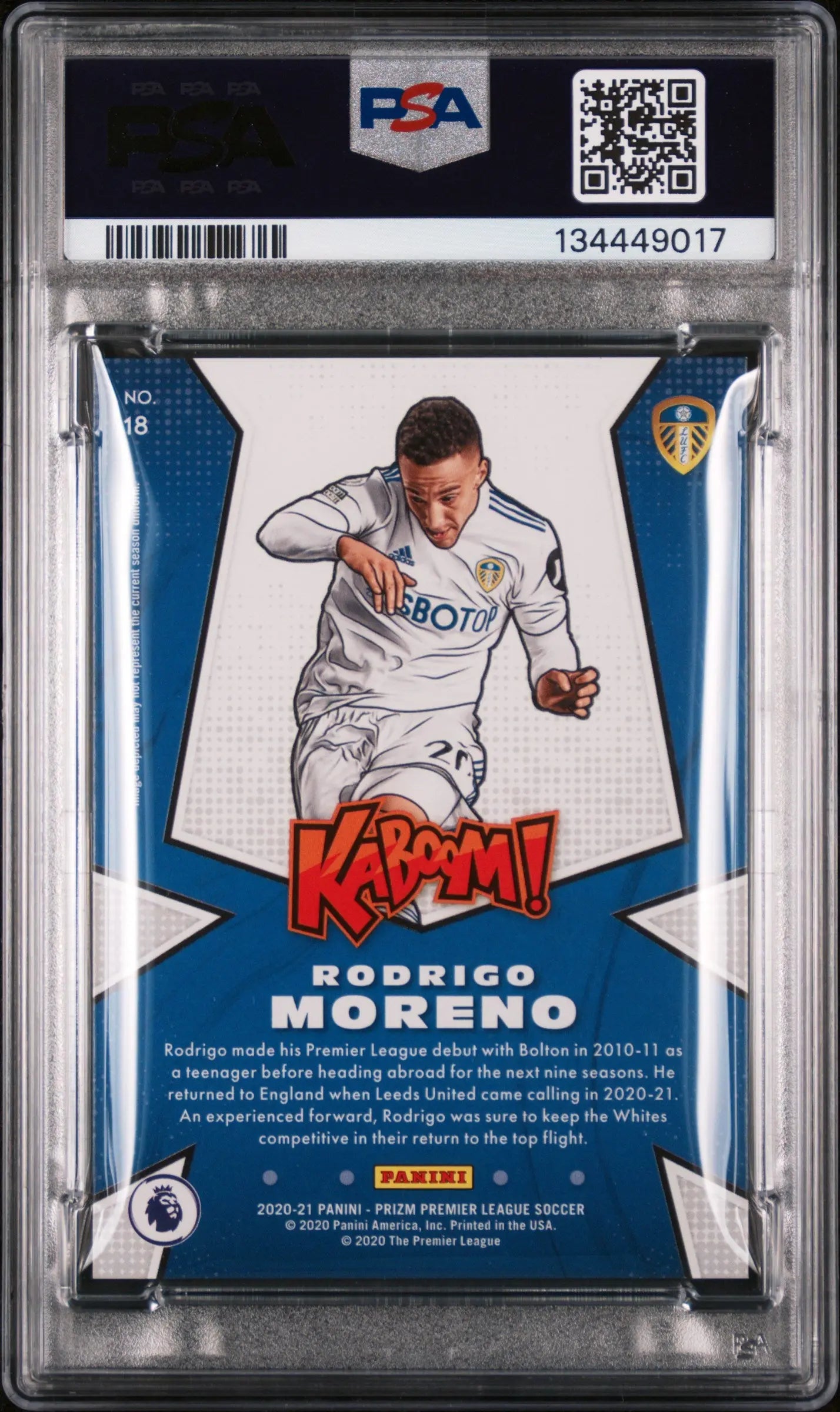 2020 Panini Prizm Premier League Kaboom! Rodrigo Moreno PSA 9 