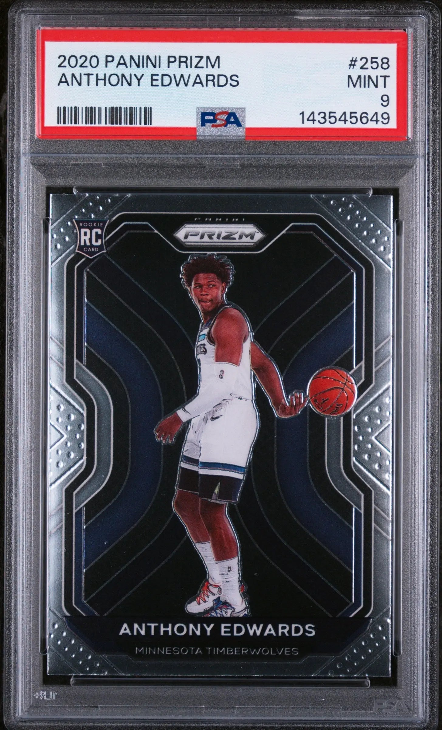 2020 Panini Prizm Rookie Anthony Edwards RC PSA 9 