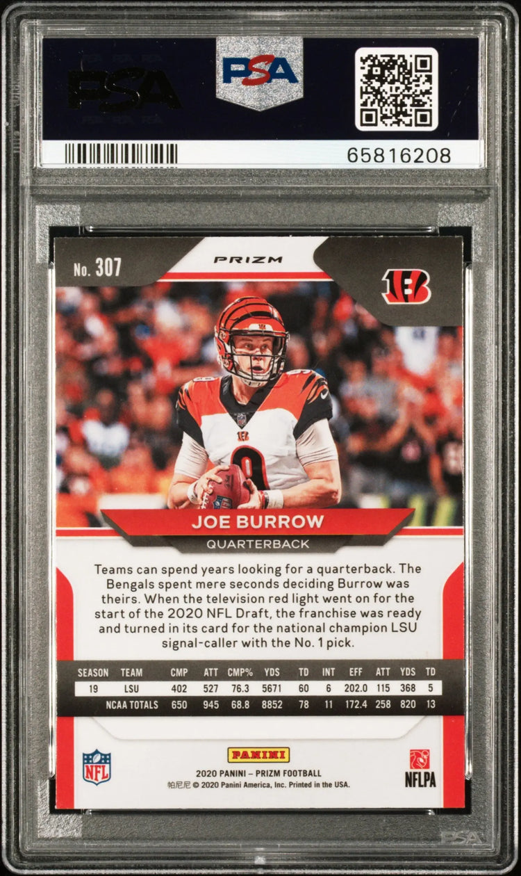 2020 Panini Prizm Rookie Joe Burrow Lazer Prizm RC PSA 10 