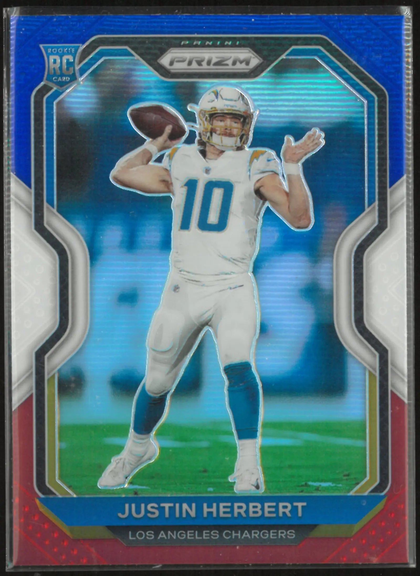 2020 Panini Prizm Rookie Justin Herbert Blue/White/Red RC 