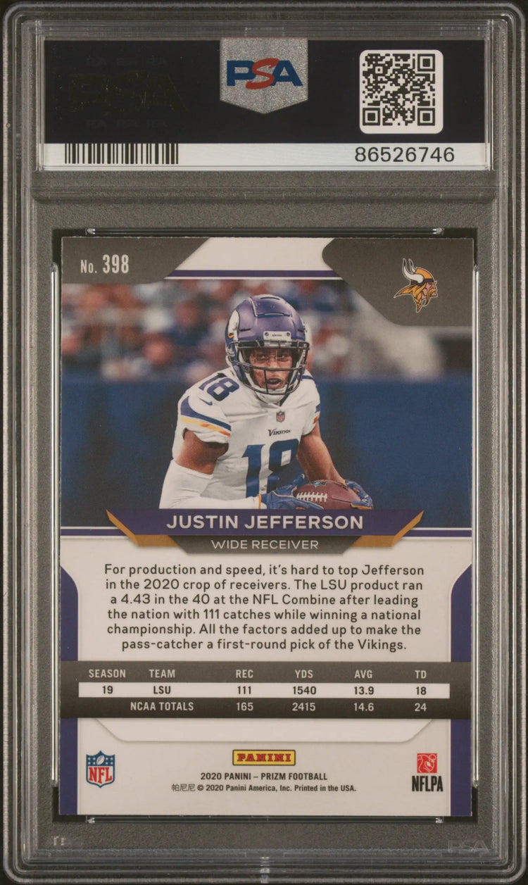 2020 Panini Prizm Rookie Justin Jefferson RC PSA 10 