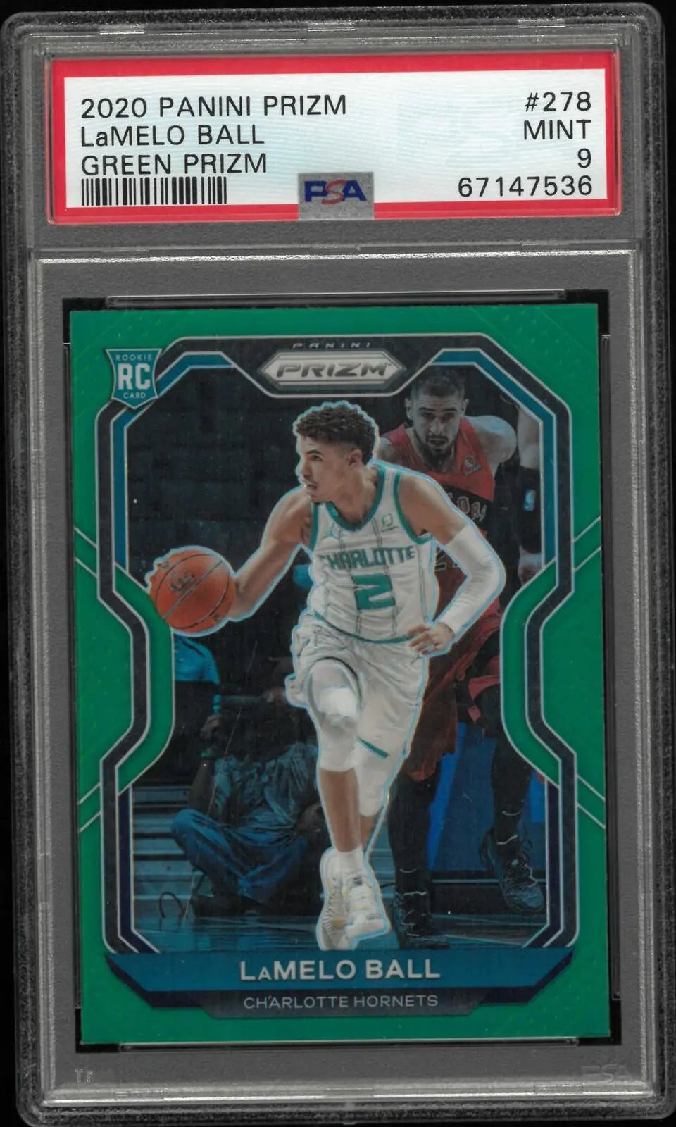 2020 Panini Prizm Rookie Lamelo Ball Green Prizm RC PSA 9 