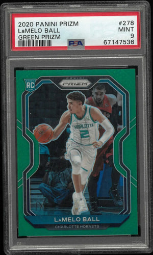 2020 Panini Prizm Rookie Lamelo Ball Green Prizm RC PSA 9 
