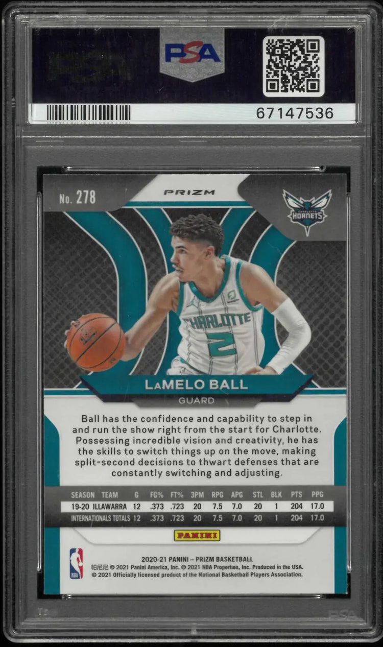 2020 Panini Prizm Rookie Lamelo Ball Green Prizm RC PSA 9 