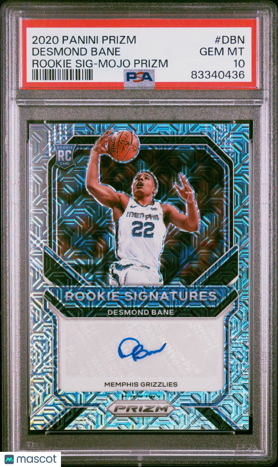 2020 Panini Prizm Rookie Signatures Autograph Auto RC Desmond Bane PSA 10 /25 