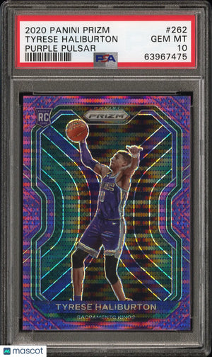 2020 Panini Prizm Tyrese Haliburton RC Rookie #262 Purple Pulsar PSA 10 /35 