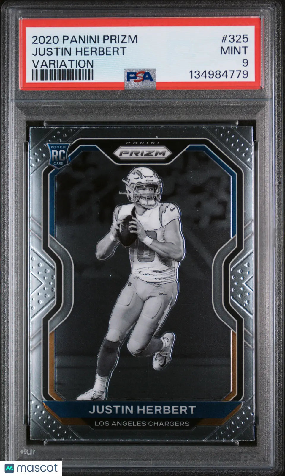2020 Panini Prizm Variation Rookie Justin Herbert #325 PSA 9 