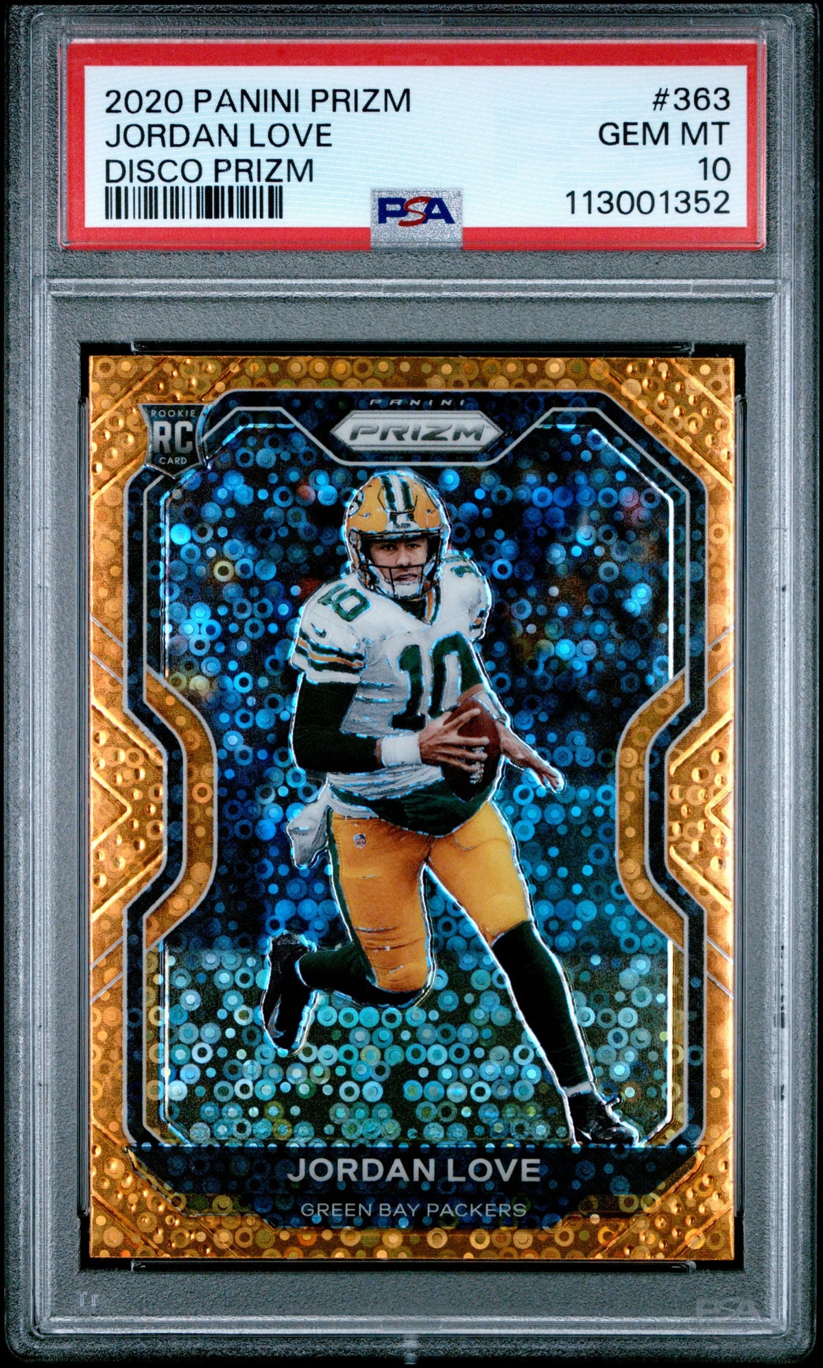 2020 Panini Prizm #363 Jordan Love Disco Prizm PSA 10 