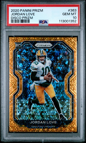 2020 Panini Prizm #363 Jordan Love Disco Prizm PSA 10 