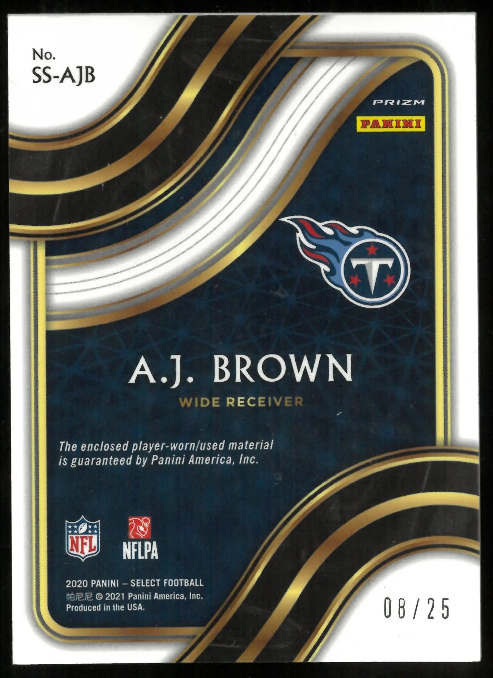 2020 Panini Select A.J. Brown Tie Dye Patch /25 