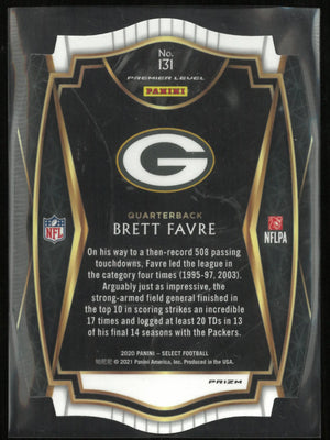 2020 Panini Select Brett Favre Die Cut Zebra Wave Prizm 