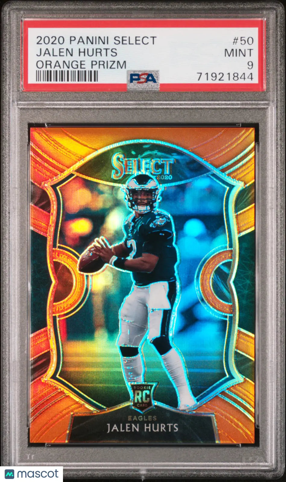 2020 Panini Select Jalen Hurts RC Rookie Orange Prizm PSA 9 /49 Eagles 