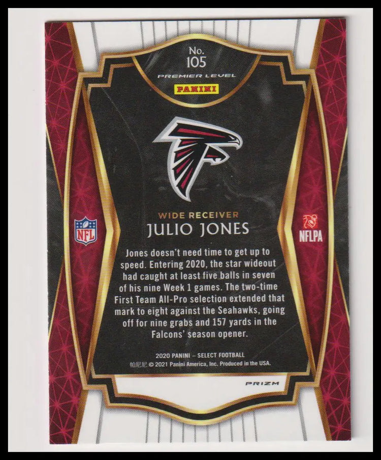 2020 Panini Select Julio Jones Blue/Pink Disco Prizm 