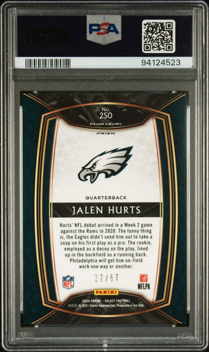 2020 Panini Select Rookie Jalen Hurts RC Dragon Scale Prizm /67 PSA 9 