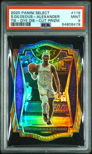 2020 Panini Select Shai Gilgeous-Alexander Tie-Dye Die-Cut Prizm PSA 9 