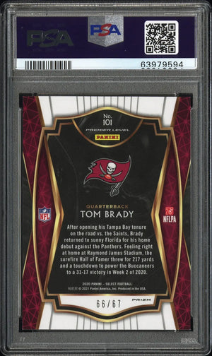 2020 Panini Select Tom Brady Dragon Scale Prizm PSA 9 /67 