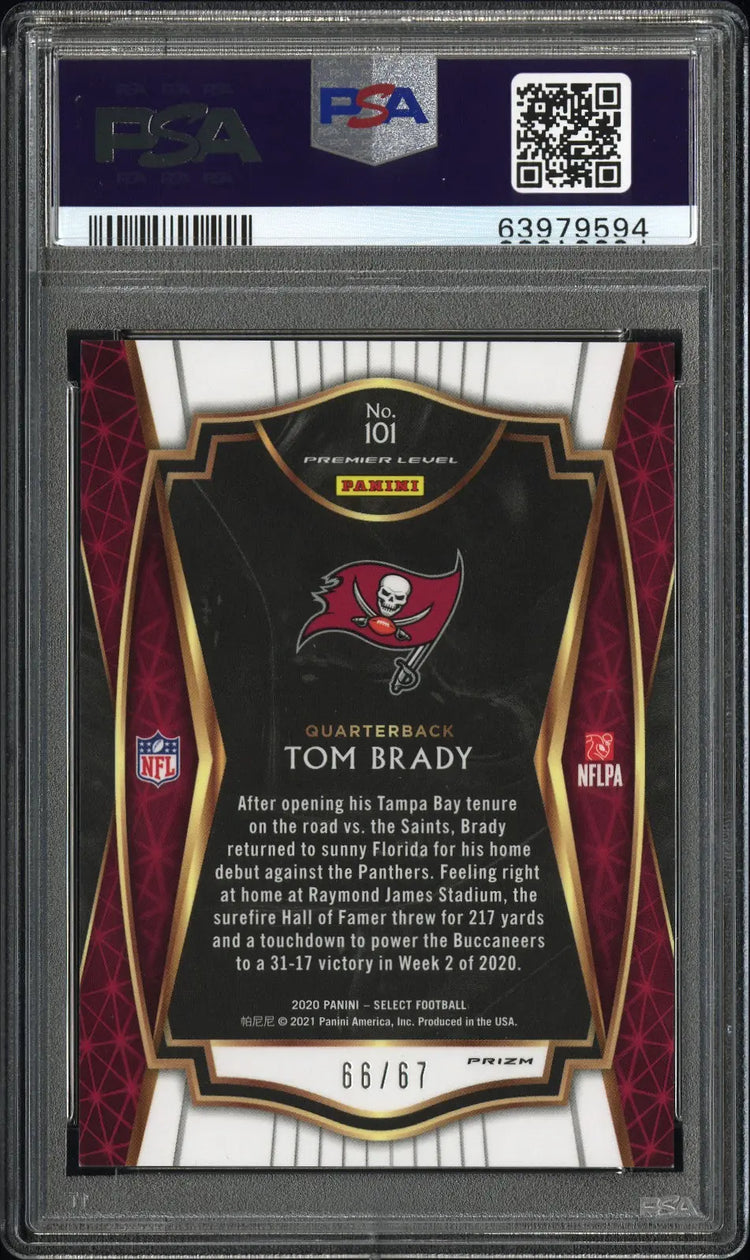 2020 Panini Select Tom Brady Dragon Scale Prizm PSA 9 /67 