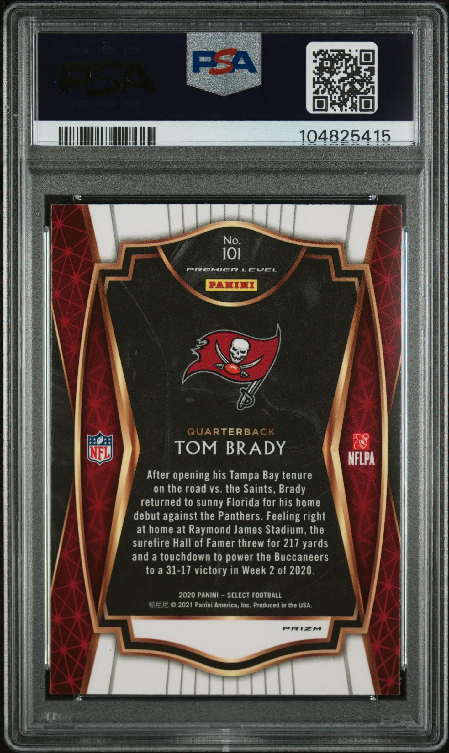 2020 Panini Select Tom Brady Silver Prizm PSA 9 