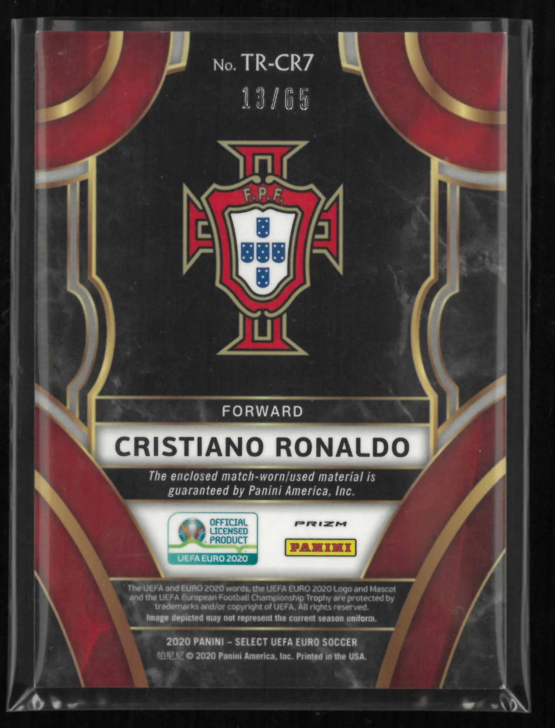 2020 Panini Select UEFA Euro Triumph Cristiano Ronaldo Patch 